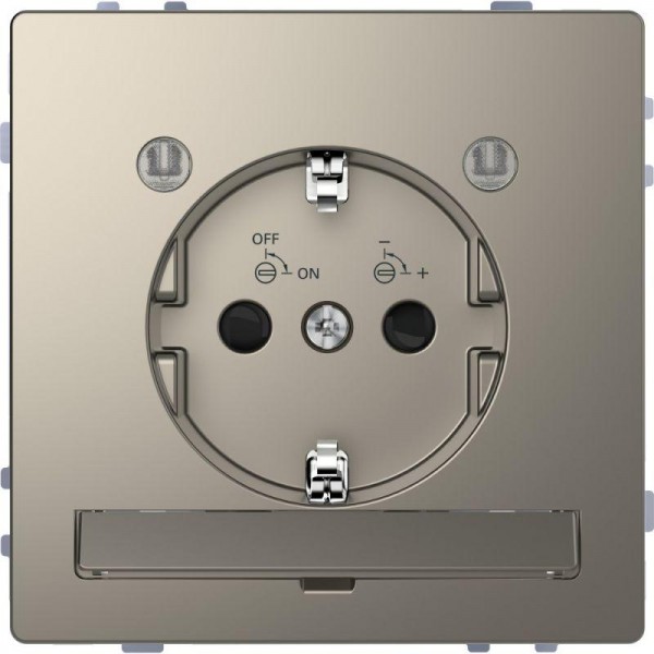  Розетка Merten D-Life 16А с LED мод. с заземл. SD никель SchE MTN2304-6050 