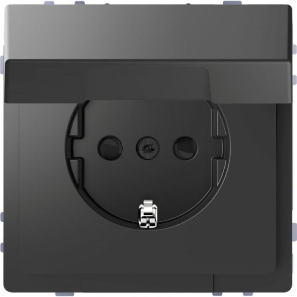  Розетка Merten D-Life 16А с защ. крышкой с заземл. IP20 SD антрацит SchE MTN2310-6034 
