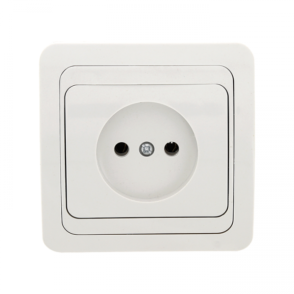  Розетка 1-м СП Лондон 10А IP20 без заземл. керамика бел. EKF EER10-022-10C 