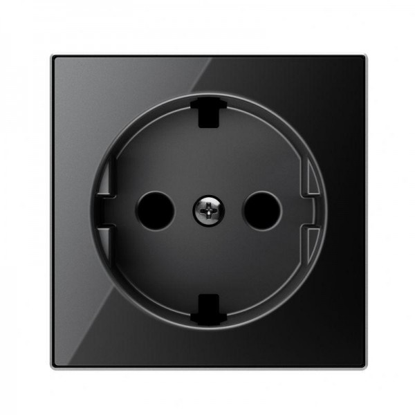  Накладка для розетки SCHUKO с плоской поверхностью SKY стекло черн. ABB 2CLA858890A2501 