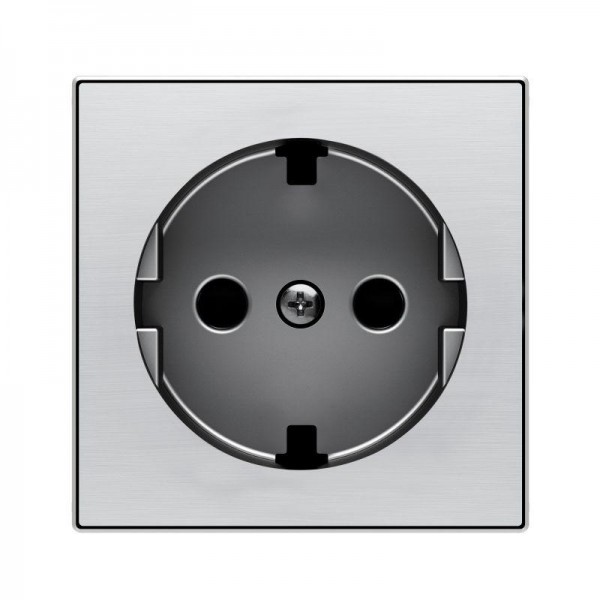  Накладка для розетки SCHUKO с плоской поверхностью SKY нерж. сталь ABB 2CLA858890A1401 