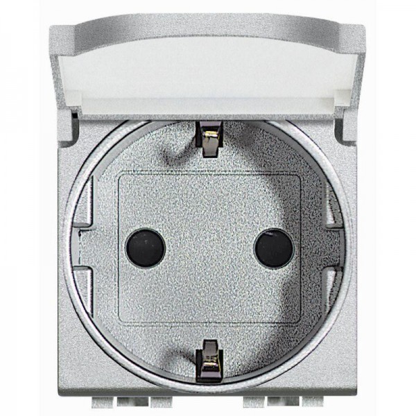  Розетка LivingLight 2К+3 с защ. крышкой алюм. Leg BTC NT4141PW 