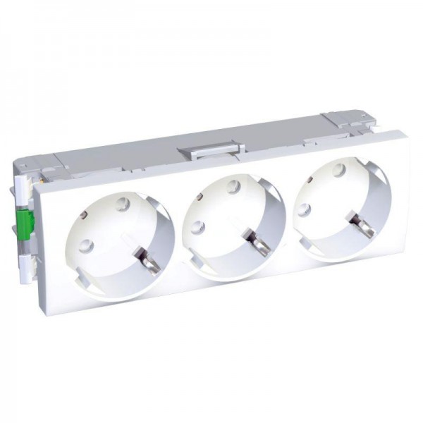  Розетка 3-м Altira 45 2P+E защ. шторки R9003 SchE ALB44262 