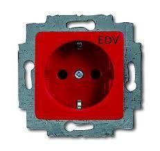  Розетка Schuko 16А 250В с маркировкой "EDV" красн. ABB 2CKA002011A2886 