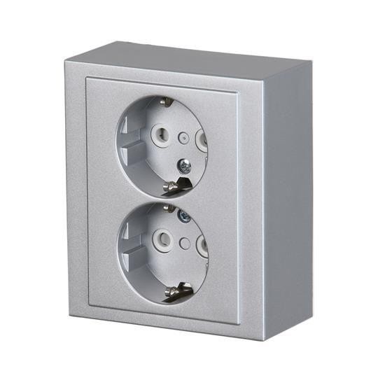  Розетка Impressivo 2мод. накладного монтажа алюм. ABB 2TKA00001609 