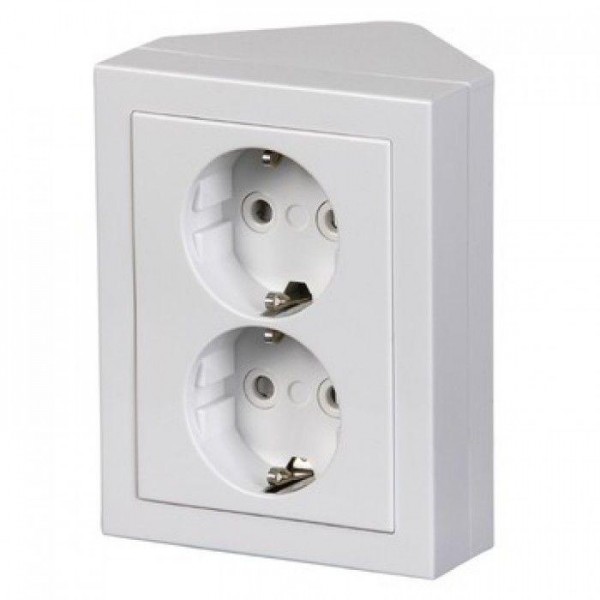  Розетка Schuko 2-м угловая бел. ABB 2TKA00001610 
