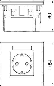  Блок укомплектованный розеточный AR45 марк. 1хModul45 84х84х59мм SDE-RW D0RT1B красн. OBO 6119423 