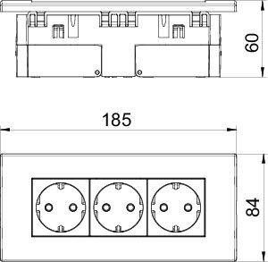  Блок укомплектованный розеточный AR45 3хModul45 84х185х59мм SDE-RW D0RW3 бел. OBO 6119414 
