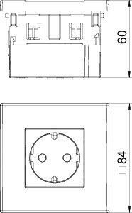  Блок укомплектованный розеточный AR45 1хModul45 84х84х59мм SDE-RW D0RT1 красн. OBO 6119403 