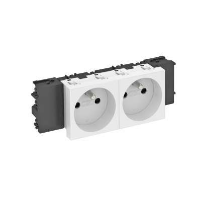  Розетка 2-м Modul45connect 16А 250В STD-F0C SWGR2 0град. франц. станд. черн. OBO 6120560 