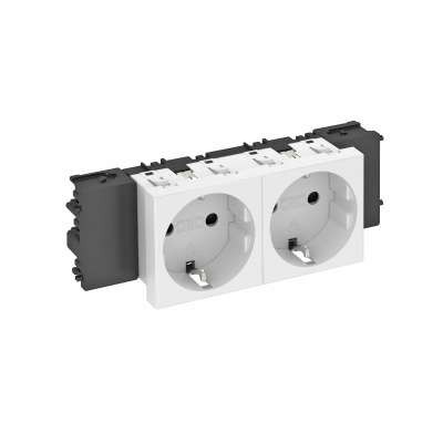  Розетка 2-м Modul45connect 16А 250В STD-D0C SRO2 0град. с заземл. красн. OBO 6120368 