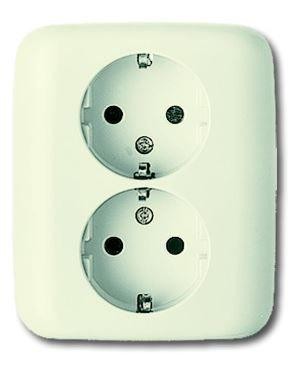  Розетка Schuko 2-м Busch-Duro 2000 SI 16А 250В сл. кость ABB 2CKA002014A1481 