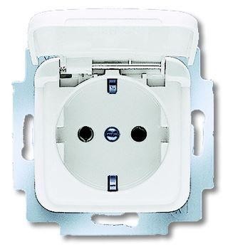 Розетка Schuko Reflex SI 16А 250В с защ. крышкой альп. бел. ABB 2CKA002018A1508 