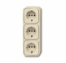  Розетка Schuko 3-м ОП Busch-Duro 2000 AP 16А 250В верт. сл. кость ABB 2CKA002056A0072 