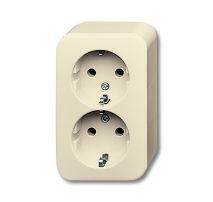  Розетка Schuko 2-м ОП Busch-Duro 2000 AP 16А 250В верт. сл. кость ABB 2CKA002054A0354 