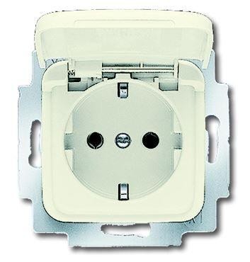  Розетка Schuko Busch-Duro 2000 SI 16А 250В с защ. крышкой сл. кость ABB 2CKA002018A1510 