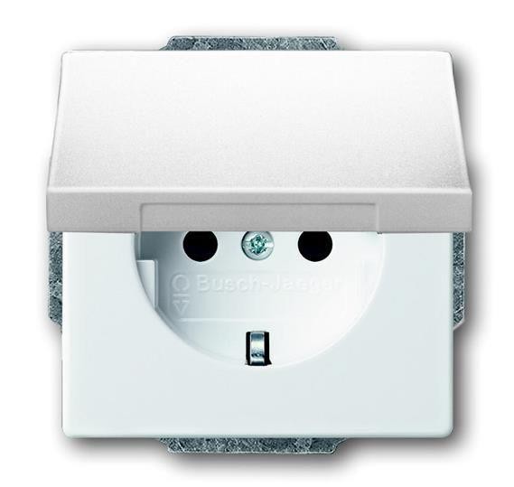 Розетка Schuko Solo/Future 16А 250В с защ. крышкой davos/альп. бел. ABB 2CKA002018A1509 