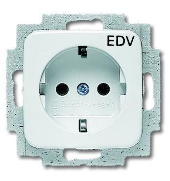  Розетка Schuko Reflex SI 16А 250В с маркировкой "EDV" альп. бел. ABB 2CKA002011A6206 