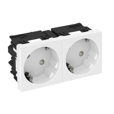  Розетка 2-м Modul45 16А 250В STD-D3C RW2 с заземл. соед. клеммы бел. OBO 6120482 