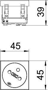  Розетка 1-м 10/16А 250В STD-F3 SWGR1 33град. франц. станд. черн. OBO 6120230 
