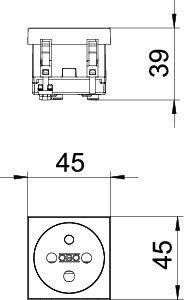  Розетка 1-м 16А 250В STD-F0K SRO1 франц. станд. с кодом 0град. красн. OBO 6120312 