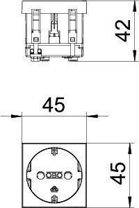  Розетка 1-м 10/16А 250В STD-D0 MZGN1 0град. с заземл. зел. OBO 6120012 