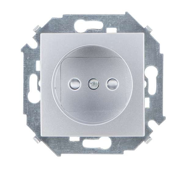  Механизм розетки 1-м СП Simon15 16А IP20 без заземл. алюм. Simon 1591431-033 