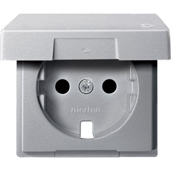  Плата Merten центральная с креп. для мех. розетки SCHUKO алюм. SchE MTN2340-0460 