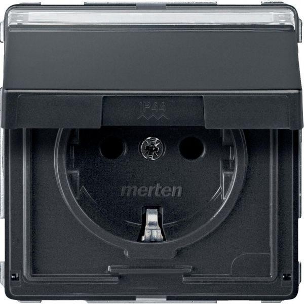  Механизм розетки СП Merten поле для надписи с защ. крышкой SchE MTN2312-7214 