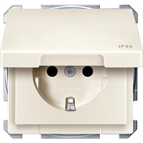  Механизм розетки СП Merten с защ. крышкой IP44 беж. SchE MTN2414-4044 