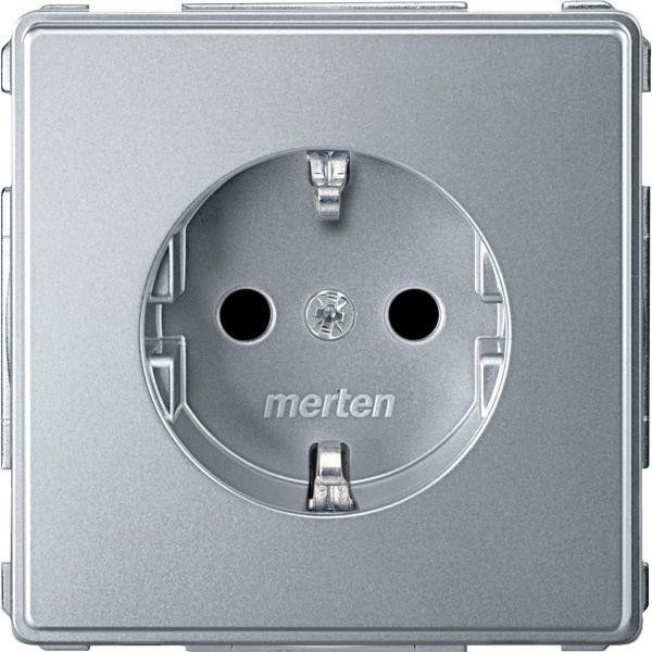  Механизм розетки СП Merten защ. шторки с заземл. алюм. SchE MTN2300-7260 