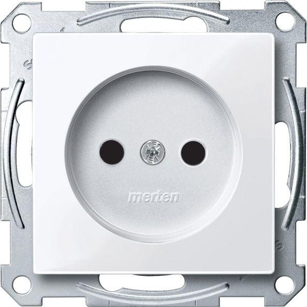  Механизм розетки 1-м СП Merten 16А IP20 защ. шторки без заземл. активно бел. SchE MTN2000-0325 