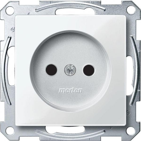  Механизм розетки 1-м СП Merten 16А IP20 защ. шторки без заземл. полярно-бел. SchE MTN2000-0319 