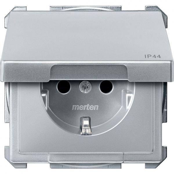  Механизм розетки СП Merten с защ. крышкой с заземл. стальной SchE MTN2414-4060 