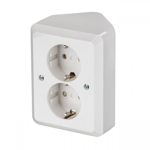  Розетка Double Schuko Jussi угловая бел. ABB 2TKA003883G1 