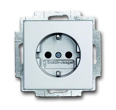  Розетка Schuko Future/solo 16А 250В с LED подсвет. серебристо-алюм. ABB 2CKA002013A5293 
