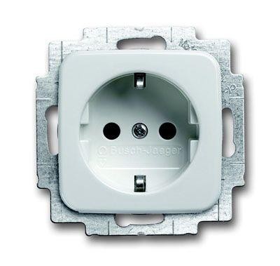  Розетка Schuko Busch-Duro 2000 SI/Reflex SI 16А 250В с LED подсветкой альп. бел. ABB 2CKA002013A5291 