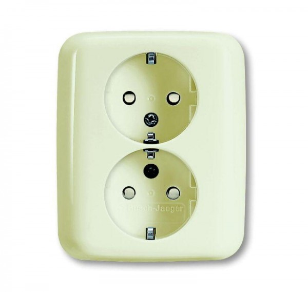  Розетка 2-м Schuko Busch-Duro 2000 SI 16А 250В защ. шторки сл. кость ABB 2CKA002021A0335 