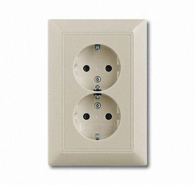 Розетка 2-м Schuko Basic 55 16А 250В шампань ABB 2CKA002014A1476 
