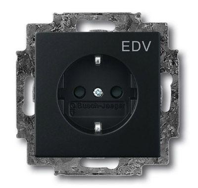  Розетка Schuko Solo/future 16А 250В с маркировкой "EDV" черн. бархат ABB 2CKA002013A5332 