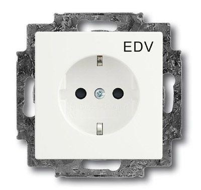  Розетка Schuko Solo/future 16А 250В с маркировкой "EDV" бел. бархат ABB 2CKA002013A5327 