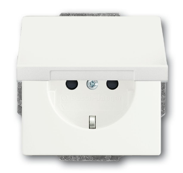  Розетка Schuko Solo/future 16А 250В с защ. крышкой бел. бархат ABB 2CKA002018A1494 