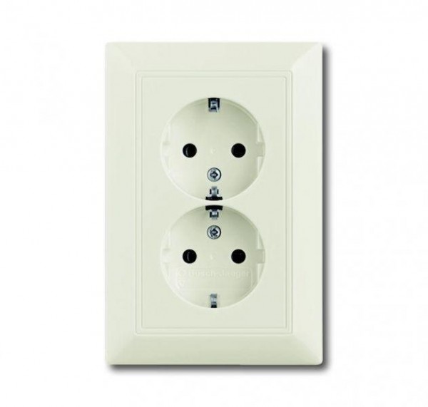  Розетка 2-м Schuko Basic 55 16А 250В chalet-white ABB 2CKA002014A1478 