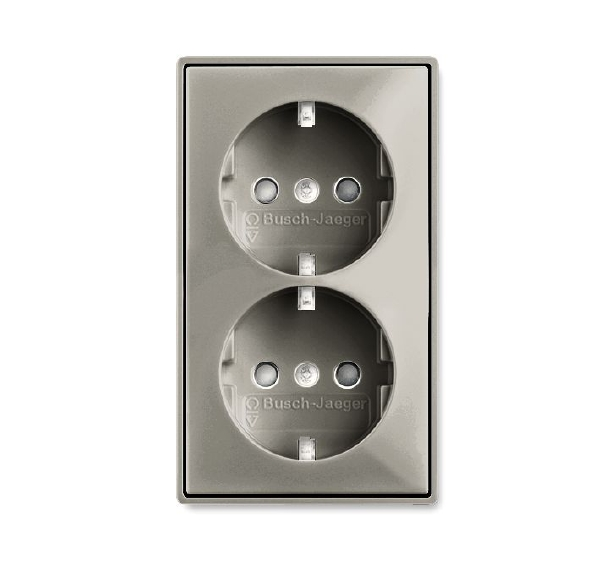  Розетка 2-м Schuko Basic 55 16А 250В защ. шторки шампань ABB 2CKA002021A0380 
