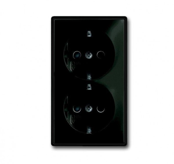  Розетка 2-м Schuko Basic 55 16А 250В защ. шторки black ABB 2CKA002021A0381 