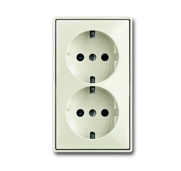  Розетка 2-м Schuko Basic 55 16А 250В защ. шторки chalet-white ABB 2CKA002021A0382 