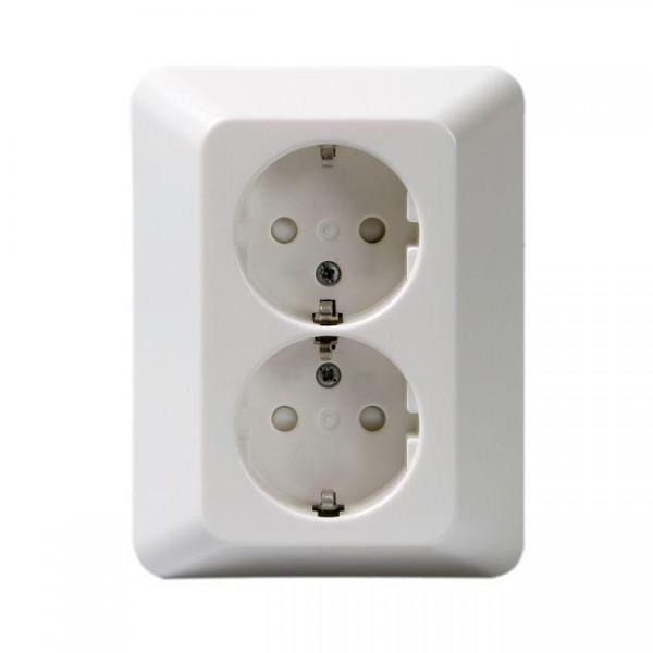  Розетка Double Schuko Jussi 16А 250В в сборе винт. клеммы с заземл. бел. ABB 2TKA000761G1 