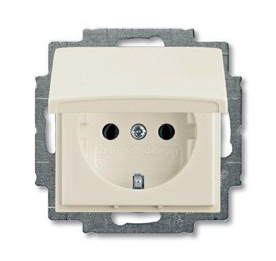  Розетка Schuko Basic 55 16А 250В в сборе IP44 chalet-white ABB 2CKA002018A1503 