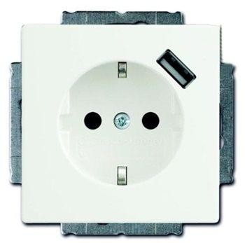  Розетка Schuko Basic 55 16А 700мА с заряд. устройством USB 20 EUCBUSB-94-500 альп. бел. защ. шторки ABB 2CKA002011A6193 