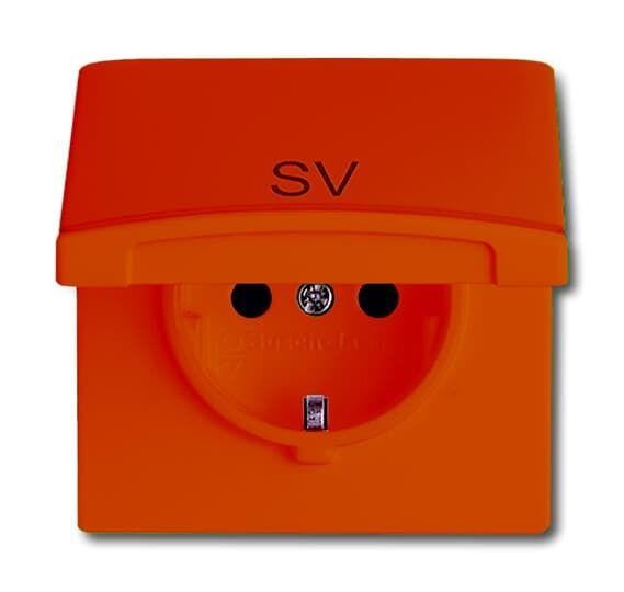  Розетка Schuko Allwetter44 16А 250В 20 EUGKB-14-101 с контрольным СД с защ. крышкой с маркировкой SV (уплот. кольцо в комплекте) IP44 оранж. ABB 2CKA002064A0297 
